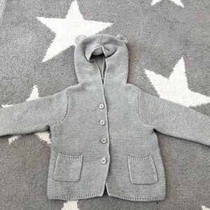 Bunny ears on hood. 100%cotton. 18-24months